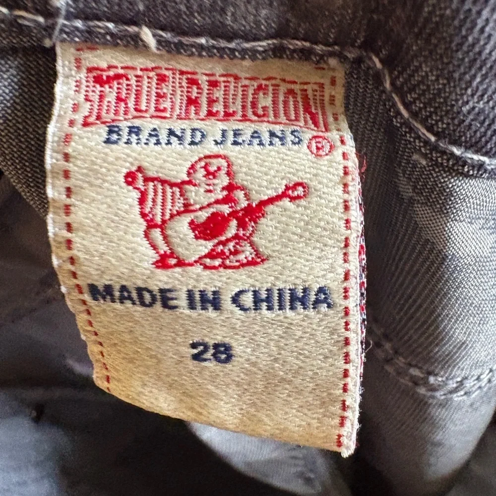 True Religion Pants Mens 28 Gray Cotton Bobby Pockets Straight Leg Y2K